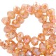 Faceted glass beads 6x4mm disc Crystal copper-diamond coating